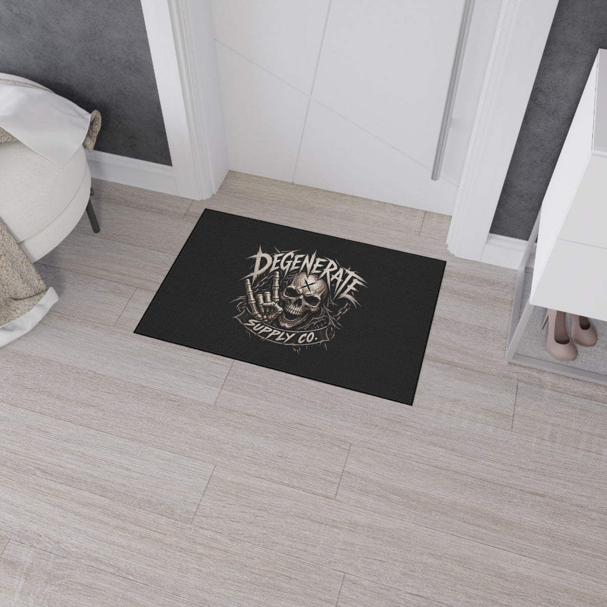 'Degenerate Supply Co.' Heavy-Duty Floor Mat — Rugged Entry Rug