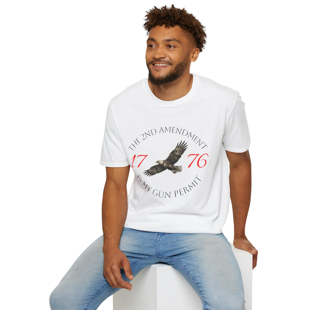2nd Amendment Eagle T-Shirt — "The 2nd Amendment Is My Gun Permit" 1776 Patriotic Tee